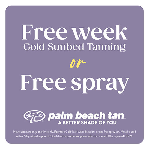 Free Week Gold Sunbed Tanning or Free Spray